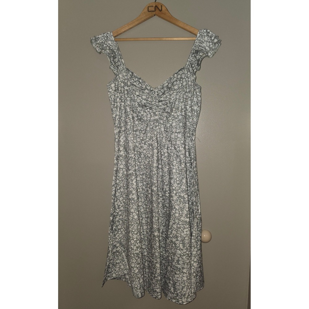 Fensace Sage Green Floral Ditsy Ruffle Cap Sleeve A-Line Sundress XL